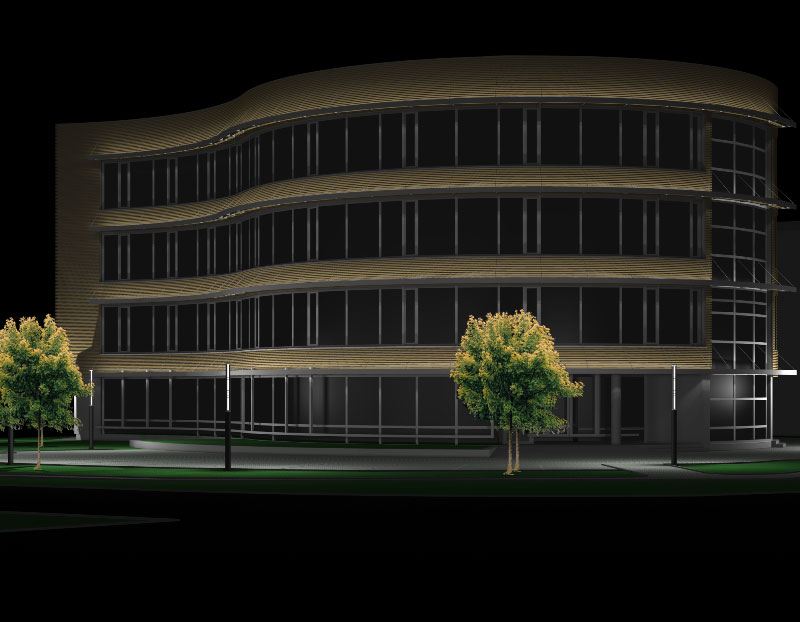 Office building facade lighting project