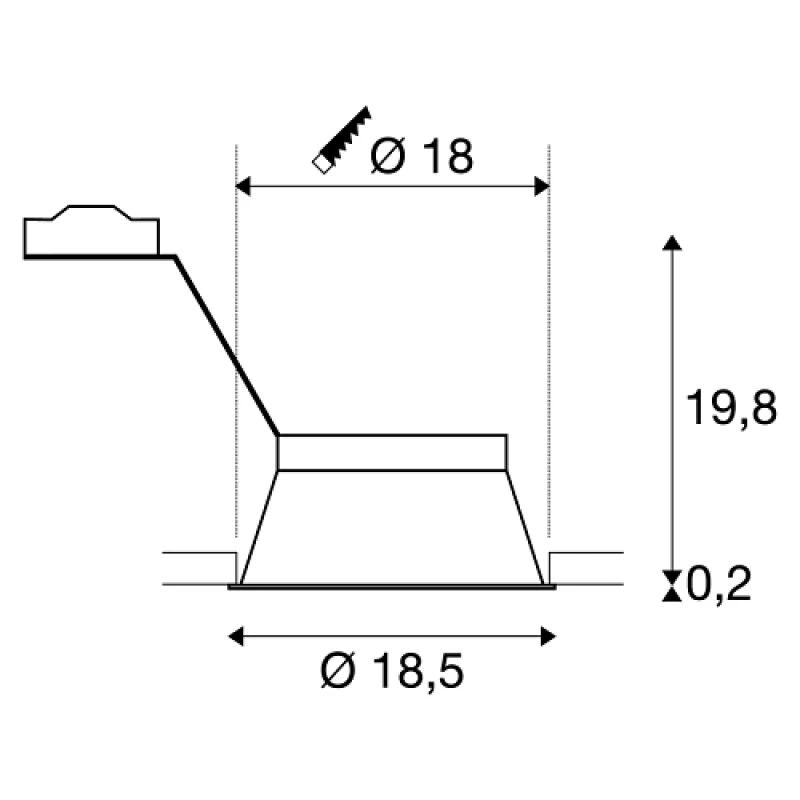 Iebūvējama lampa HORN-T