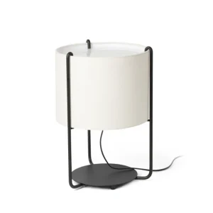 Galda lampa DRUM Black-Beige