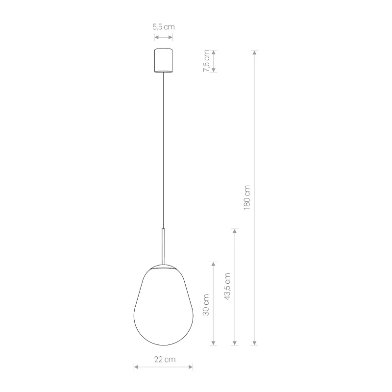 Piekaramā lampa PEAR S 8673 TR/G